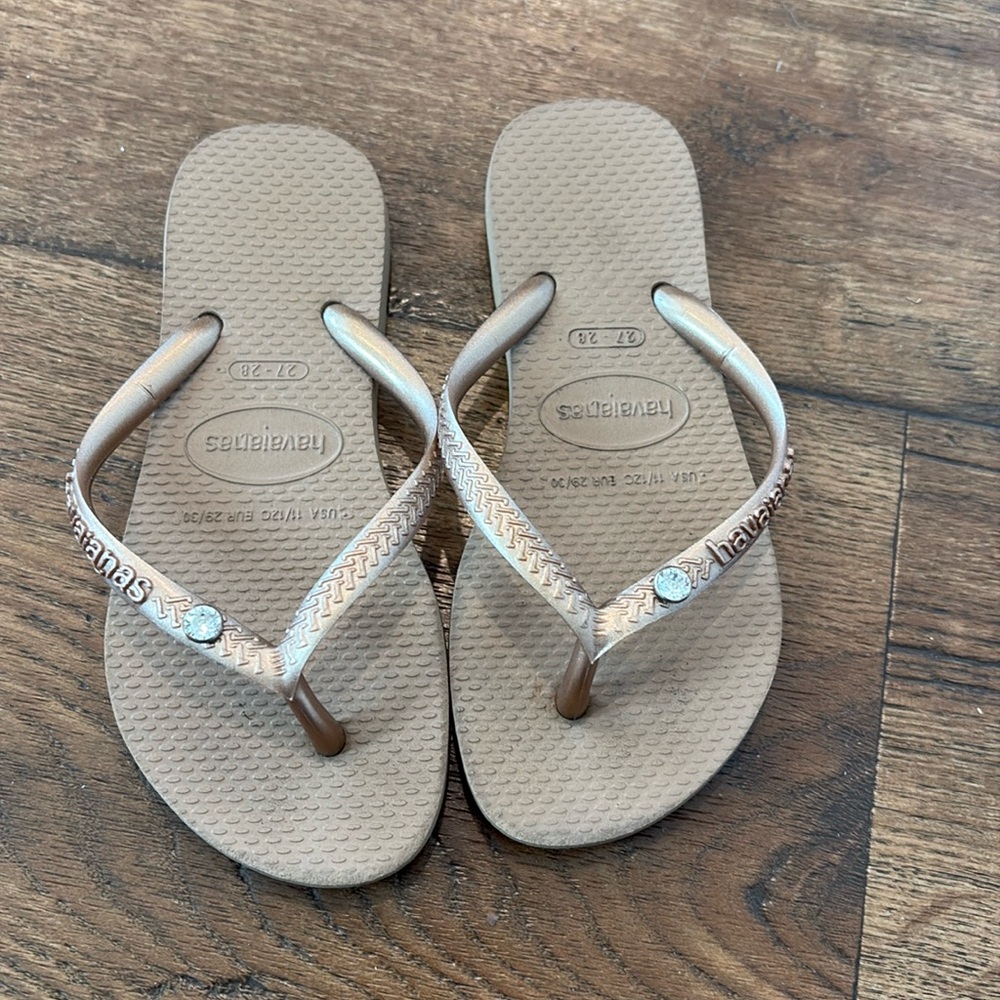 Girls Havaianas Bronze Flip Flops